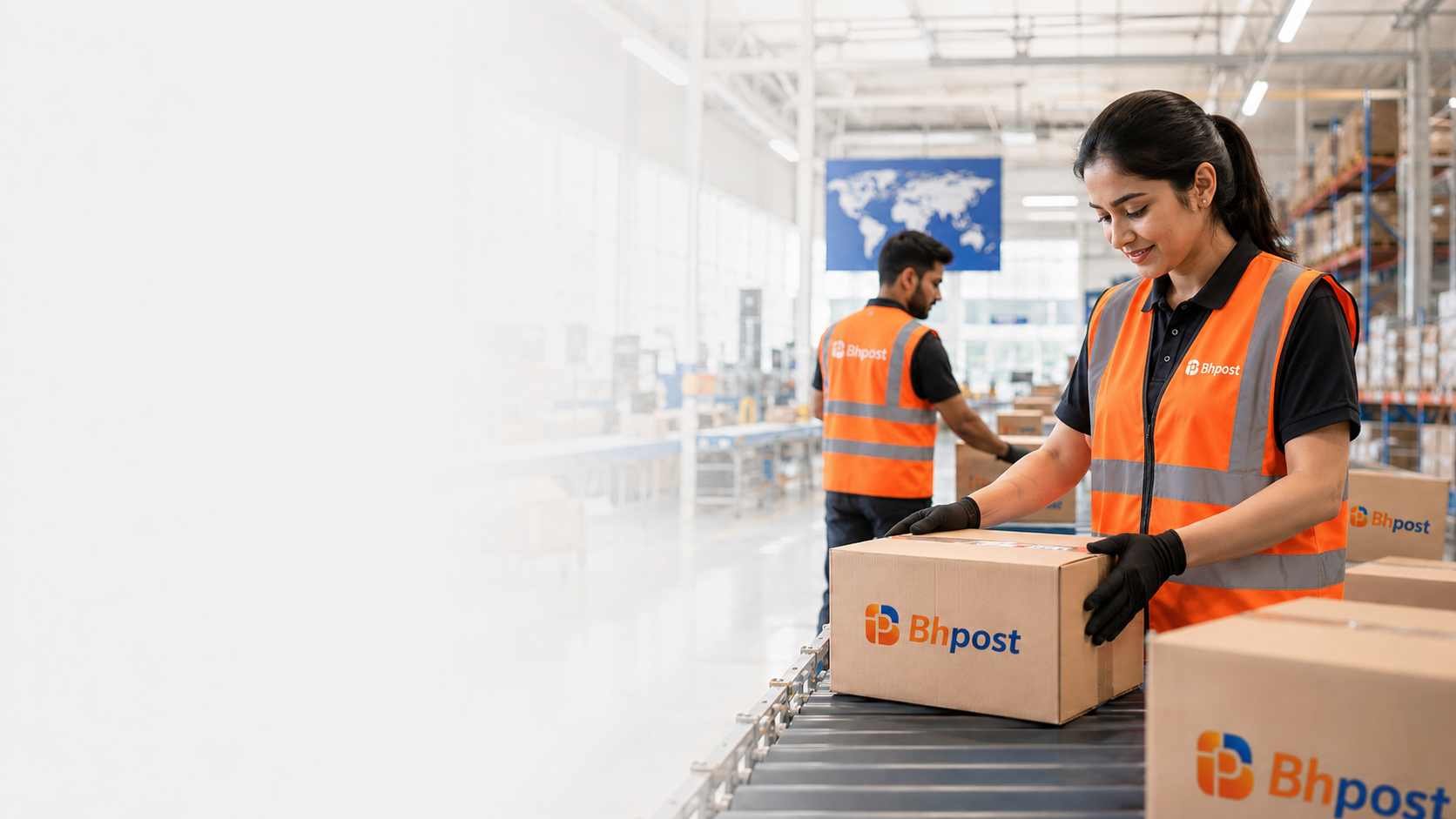 Approved Bhpost homepage hero showing calm parcel visibility